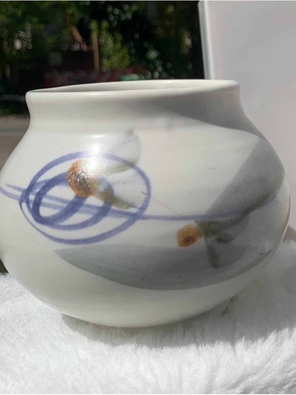 SIGNED Japanese 🇯🇵 style SHORT 🏺 artist 🧑🎨 clay - part of set HAND THROWN CLAY